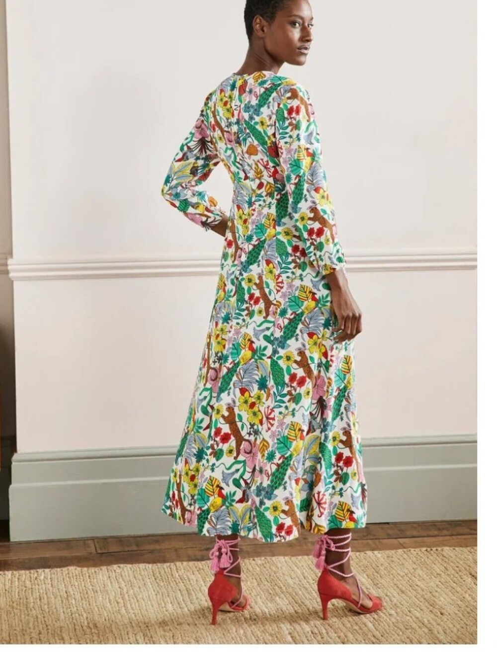 Boden Floral Maxi Dress 4R - Picture 7 of 7